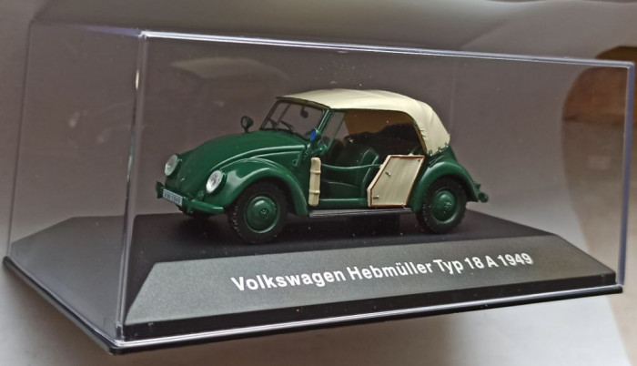 Macheta VW Hebmuller Typ 18A 1949 Beetle/Kaffer - IXO/Altaya 1/43 Volkswagen