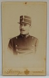 FOTOGRAF SPIRESCU , BUCURESTI , OFITER ROMAN CU TUNICA SI CHIPIU , FOTOGRAFIE C.D.V. , SFARSIT DE SECOL XIX