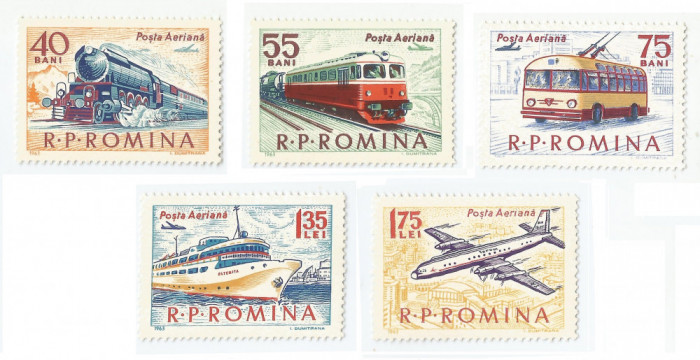 Rom&acirc;nia, LP 565/1963, Mijloace de transport, MNH