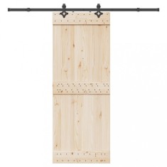 vidaXL Set feronerie pentru uși glisante, negru, 213,5 cm, oțel