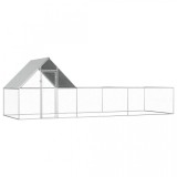 Coteț de găini, 6 x 2 x 2 m, oțel galvanizat, vidaXL