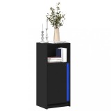 VidaXL Dulap cu LED, negru, 42,5x34x100 cm, lemn prelucrat