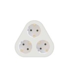 Stecher triplu Technik MT-3WH cu contact protectie 3x Schuko 3500W