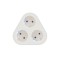 Stecher triplu Technik MT-3WH cu contact protectie 3x Schuko 3500W 16A alb