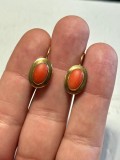CERCEI AUR 18K + CORAL Natural Roz - 3.4g - Vintage !