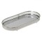 Suport Oval pentru Lum&acirc;nări, Model Tavă cu Oglindă, Culoare Argintie, 33x16.5x3cm, Sticlă și Metal