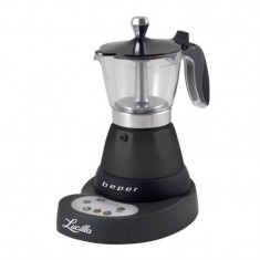 Cafetiera Beper, 400 W, display LCD, timer, baza rotativa