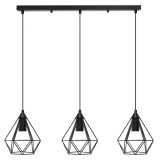 Lustra Retro cu 3 Pendule Clara, Stil Vintage Retro, Inaltime ajustabila, Sofia CONCEPT&reg;, Black