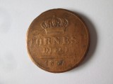 Rara! Regatul celor doua Sicilii 10 Tornesi 1853 regele Ferdinand II, Europa, Bronz