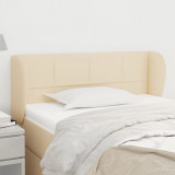 VidaXL Tăblie de pat cu aripioare crem 93x23x78/88 cm textil