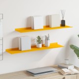 vidaXL Raft suspendat 2 pcs Galben muștar 80 x 18 x 2,5 cm Oțel 8004038