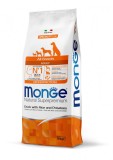 Monge Natural Superpremium Monoprotein Adult All Breeds, Rata si Orez, 12 kg