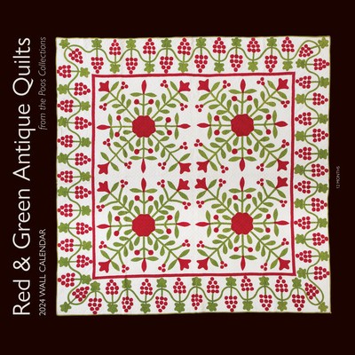 2024 Wall Calendar Red &amp;amp; Green Antique Quilts from the Poos Collection: 12 Months; 12&amp;quot;&amp;quot; X 12&amp;quot;&amp;quot; foto