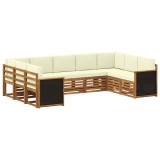 vidaXL Set canapea sectională cu pernă 7 pcs Natural și Crem 3384821
