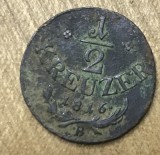 MNDSTR4 AUT AUSTROUNGARIA 1 2 kreuzer 1816 B