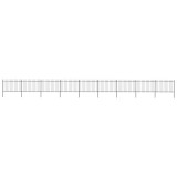 vidaXL Gard de grădină cu v&acirc;rf suliță, negru, 15,3 x 1,2 m, oțel