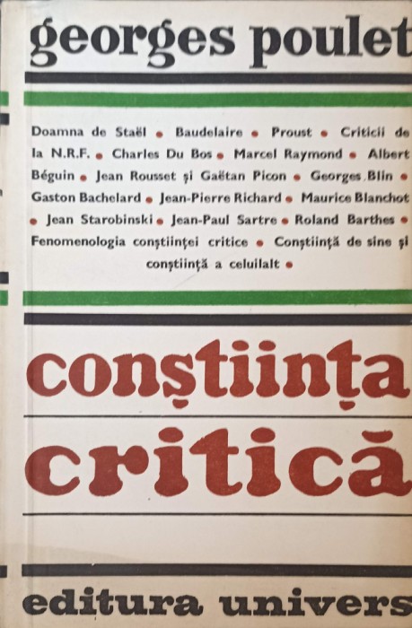 CONSTIINTA CRITICA-GEORGES POULET-217046