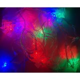 Instalatie Craciun Sir , Forme Braduti , 20 LED-uri Multicolore , Cablu Transparent , 4 metri