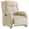 Fotoliu rabatabil electric, crem, material textil - 3
