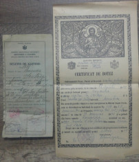 Buletin de nastere + Certificat de botez// Bucuresti, anii &amp;#039;40 foto