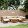 VidaXL Set mobilier grădină cu perne crem, 8 piese, lemn masiv acacia 3086940
