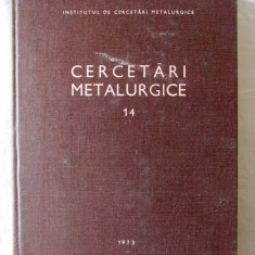 "CERCETARI METALURGICE - Vol. 14", 1973