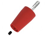 Conector banană 4mm roşie neizolată 43mm nichelată