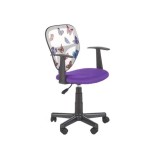 Scaun birou copii HM Spiker, mesh, cadru polipropilena, cu brate, ajustabil pe inaltime, 100 kg, mov