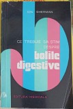 Ce trebuie sa stim despre bolile digestive - Ion Gherman, Editura Medicala 1976, 170 pagini