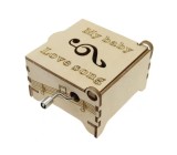 Kit DIY cutie muzicala din lemn cu manivela, model My Baby Love Song, asamblare manuala, fara baterii