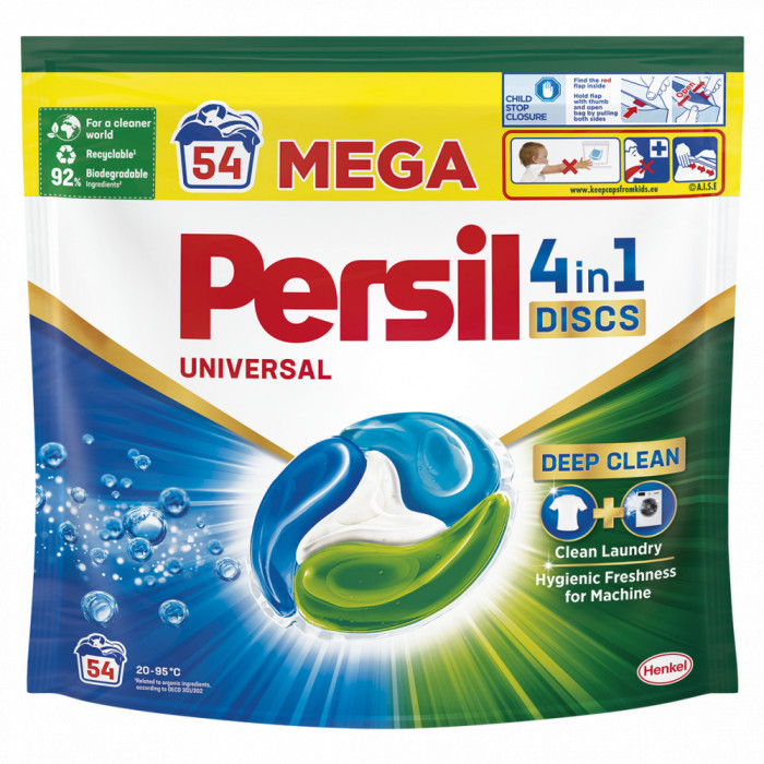 Detergent Pentru Rufe Capsule, Persil, Discs Universal, 54 spalari