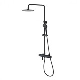 Cumpara ieftin Sistem de Dus Termostatic cu Para Dus de Mana in 3 Pozitii Inaltime Reglabila Lemark Bronx LM3772BL Negru