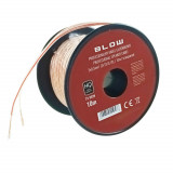 Cablu profesional audio pentru difuzoare, Blow 11958, 2x0.5mm, lungime 10m, transparent
