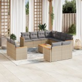 Gossi set canapele de gradina, 12 piese, cu perne, bej, poliratan