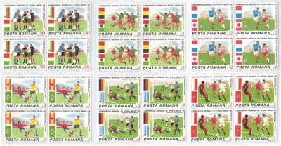 |Romania, LP 1157/1986, Turneul final al C.M. de Fotbal, Mexic, bloc 4, MNH foto
