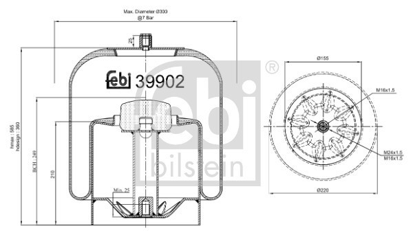 FEBI BILSTEIN 39902 Burduf, suspensie pneumatica