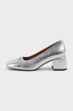 Vagabond Shoemakers pantofi de piele ADISON culoarea argintiu, cu toc drept, 5939-083-79