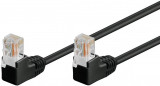 Cablu patch UTP CAT5e RJ45 2x90 3m CCA negru Goobay