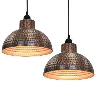 Lustre semisferice de culoare aramie, 2 buc. foto