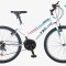 Bicicleta MTB copii TEC Eros, culoare alb/albastru/roz, roata 24&quot;, cadru din ote... Cod:222425000108