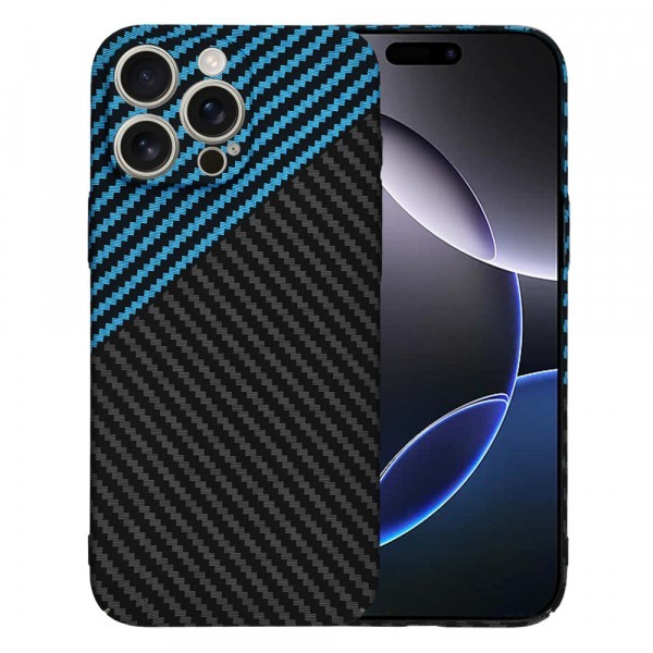 Husa pentru Apple iPhone 16 Pro Max, Techsuit, Carbonite FiberShell, Bleu