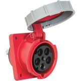 Priza trifazica incastrabila oblica 5 poli 63A 3P+N+E 6h CEE 380V IP67 107x100mm