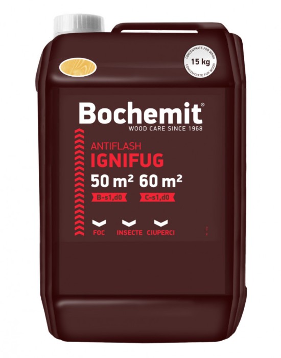 Solutie ignifugare lemn Bochemit Antiflash 15kg transparent B-s1 d0,C-s1 d0