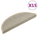 Covorașe scări autoadezive 15 buc. verde 56x17x3cm aspect sisal