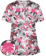 Bluza medicala &amp;amp;#8222;Pink ribbon flower&amp;amp;#8221; (TS428PIR) foto