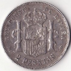 Moneda Spania - 2 Pesetas 1882 - Argint