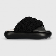 JW Anderson papuci Crochet Twister femei, culoarea negru, cu platforma, ANW42027A