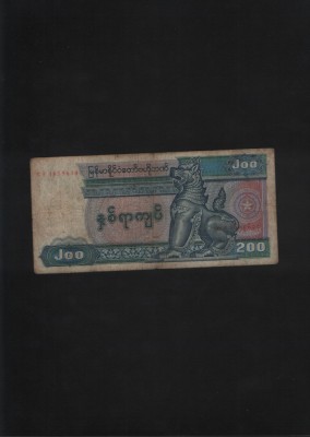 Myanmar Burma 200 kyats 1991(98) seria1659634 foto