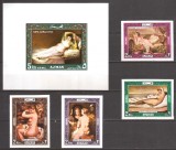 AJMAN 1969 PICTURA NUD (serie + colita ndt.) MNH