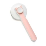 Perie pentru curatarea parului animalelor, cu buton rapid de autocuratare, dimensiuni 18.5 x 7.5 cm, alb/roz